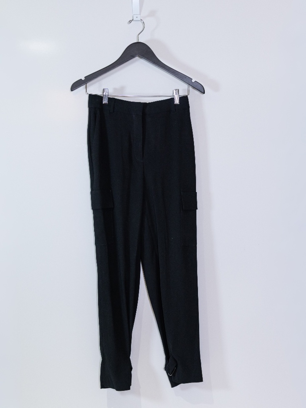Babaton Aritzia Refined Cargo High Waisted Crepe Trouser Pants Black 0